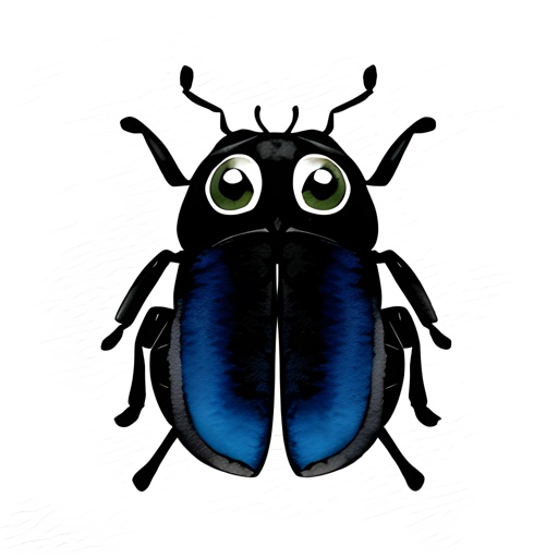 a close up of a bug with green eyes and a black body