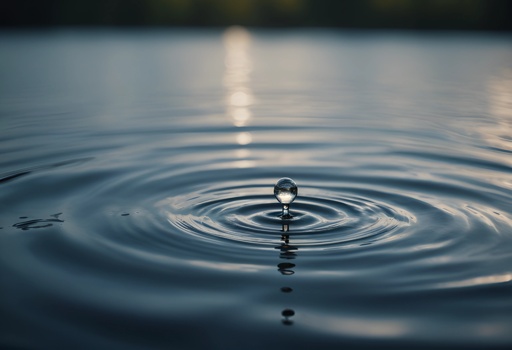 shot of a drop of water in a lake