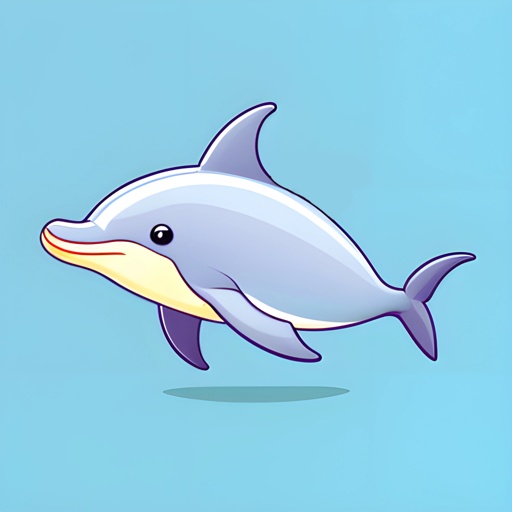 cartoon dolphin with a smile on its face