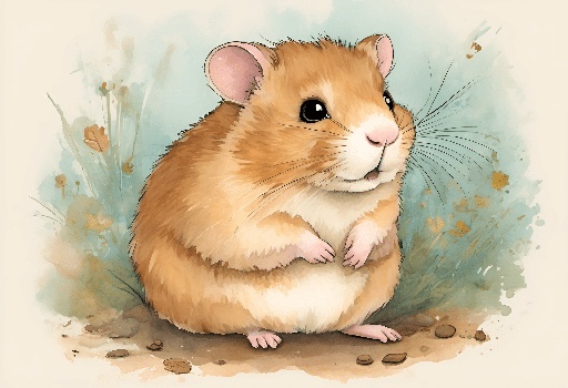 a small brown hamster sitting on the ground