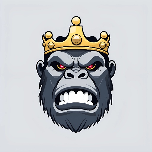 a close up of a gorilla with a crown on its head