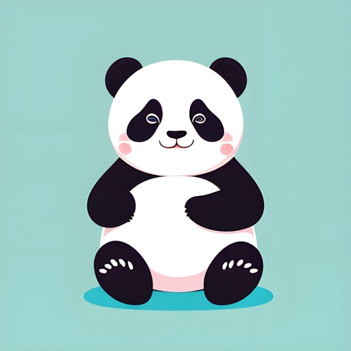 panda bear sitting on the ground with its paws crossed
