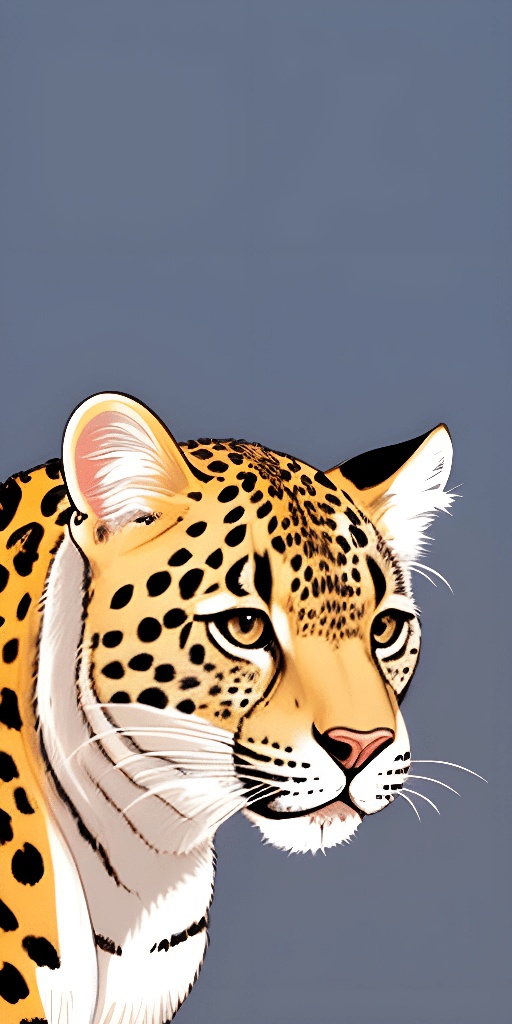 a drawing of a leopard with a blue background