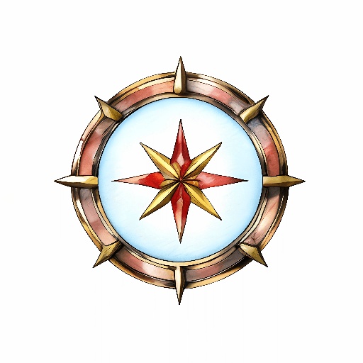 a close up of a compass with a red star in the middle