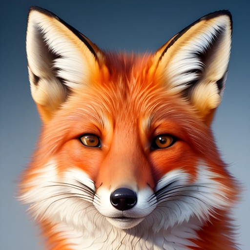 a red fox with a black nose and white ears