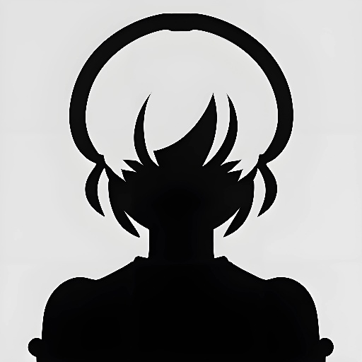 anime character silhouette with headphones on