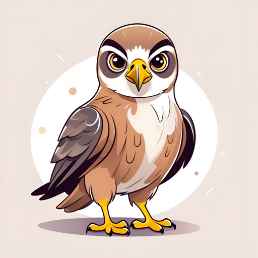 cartoon owl with big eyes and a white body and brown wings
