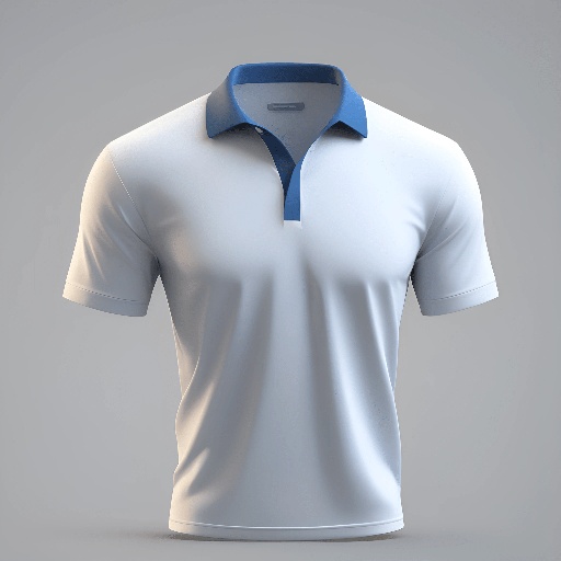 a close up of a white shirt with a blue collar