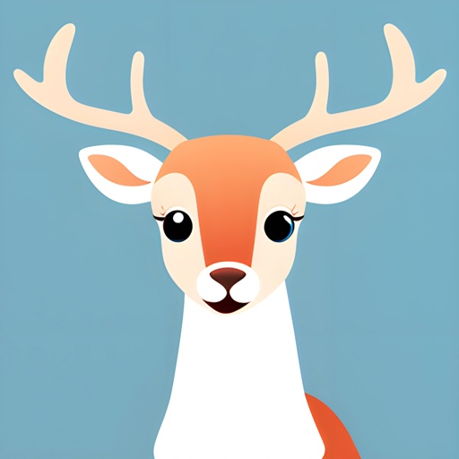 a cartoon deer with a big nose and big eyes