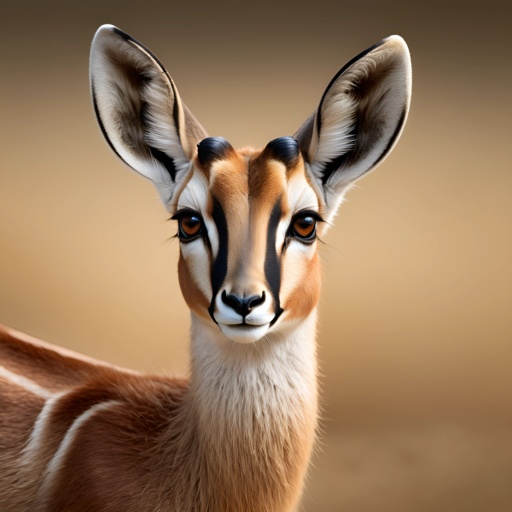 a gazelle with a very large ears and a big nose