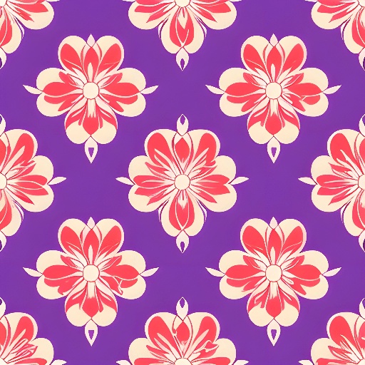 a close up of a purple and red flower pattern on a purple background