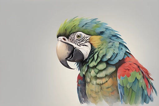 a colorful parrot with a green and red head