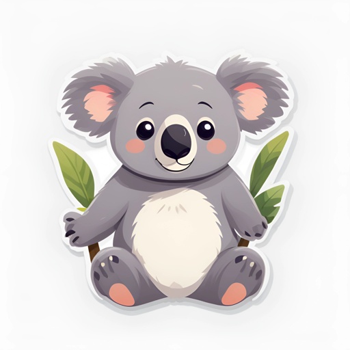 a cartoon koala bear sitting on a branch