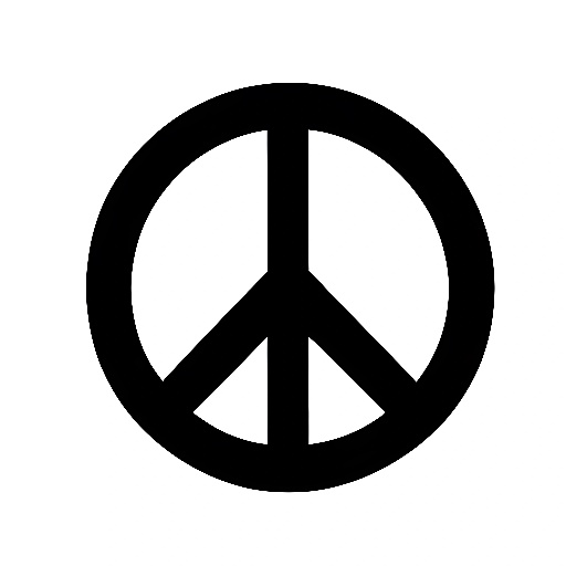 a close up of a peace sign on a white background