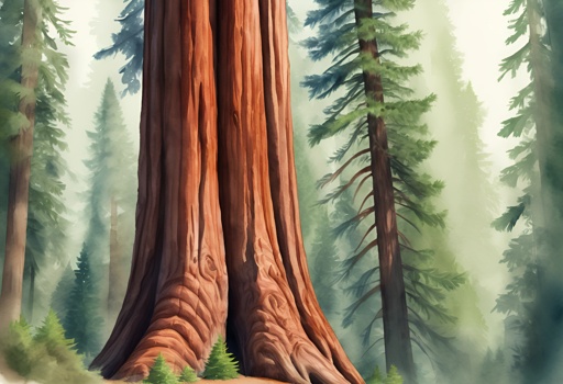 a painting of a giant tree in the woods