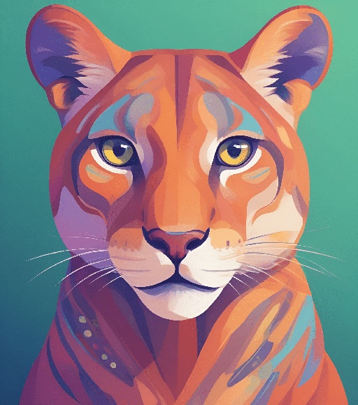 a digital painting of a tiger on a green background