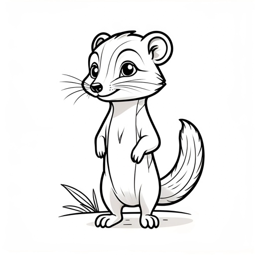coloring pages of a weasel standing up