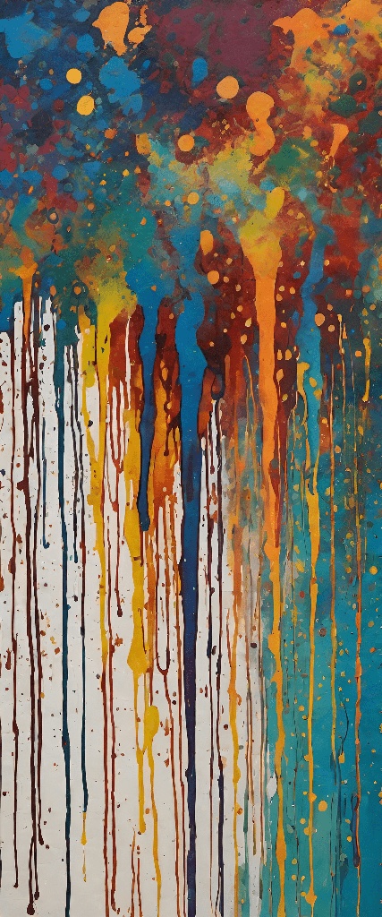 painting of a group of dripping paint on a canvas