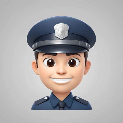 police man in uniform with a smile on his face