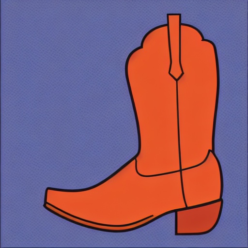 a cartoon of a pair of orange cowboy boots on a blue background