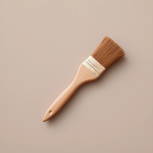 a close up of a paint brush with a wooden handle