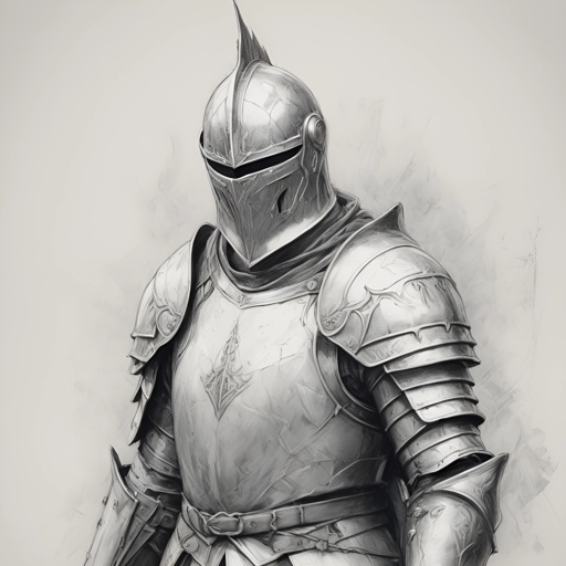 knight in armor with a sword and a helmet
