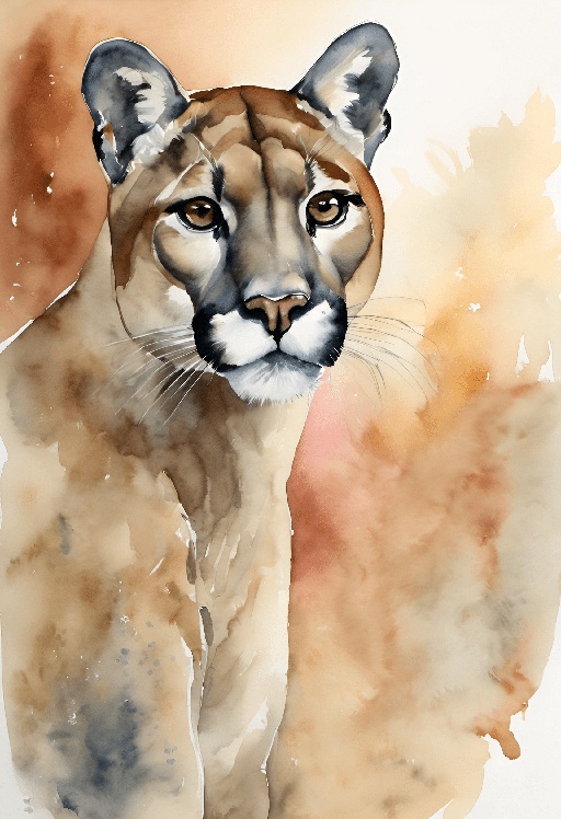 painting of a cougar in a watercolor style