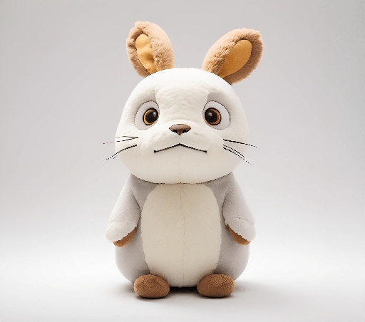 a stuffed animal that is sitting on a white surface