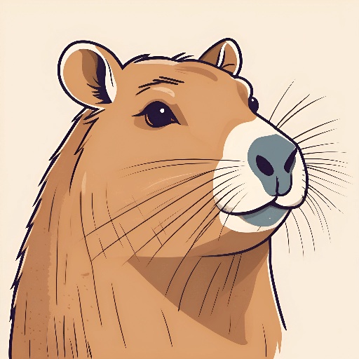 a drawing of a beaver with a white nose