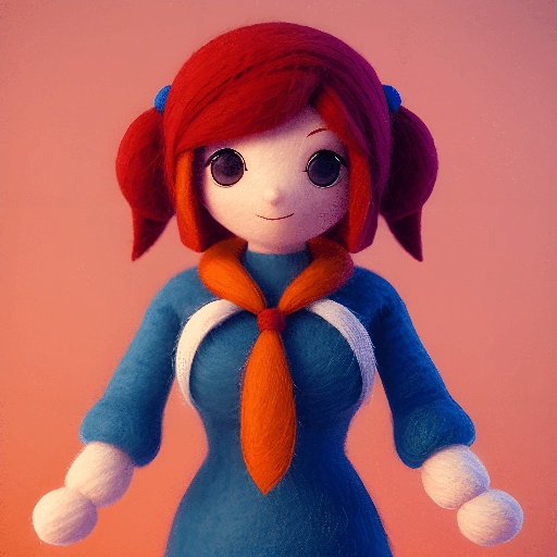 a doll with a tie and a dress on
