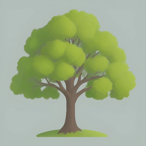 a tree with green leaves on a gray background