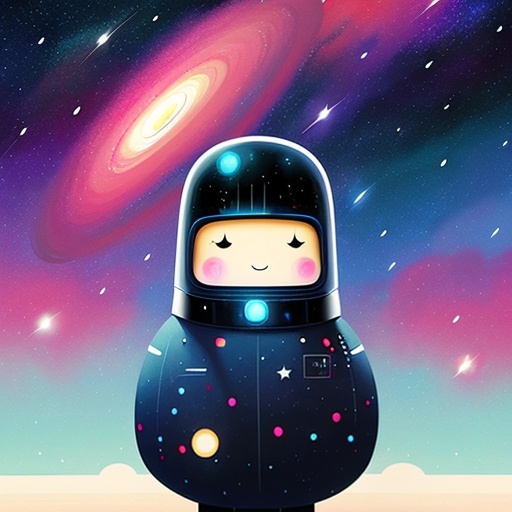 cartoon spaceman with a space background