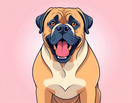 cartoon dog sitting on a pink background with a pink background