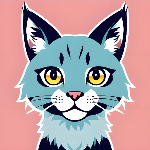 a cat with yellow eyes and a pink background