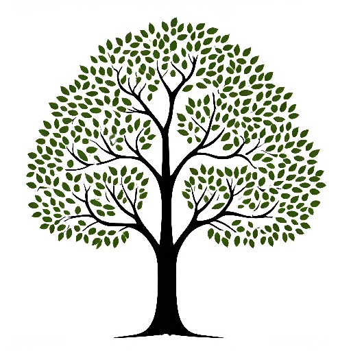 a tree with green leaves on a white background