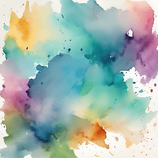 a painting of a colorful cloud of watercolors