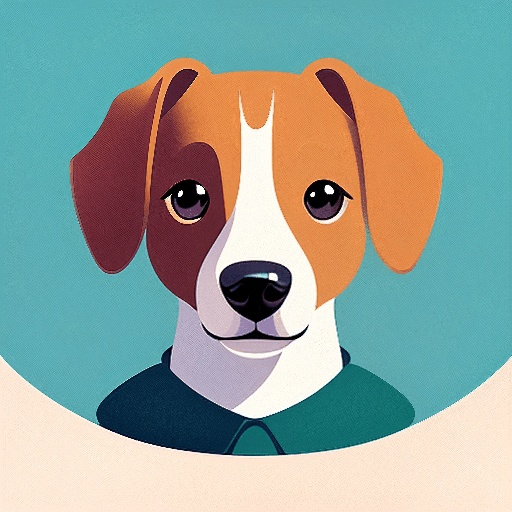 a dog with a collar on a blue background