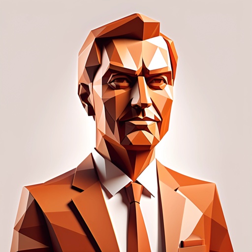 a digital illustration of a man in a suit and tie