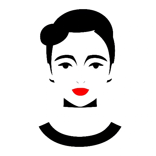 a close up of a person with a red lipstick on a white background
