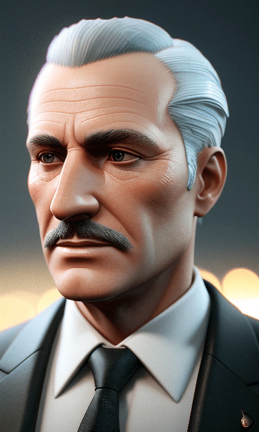 a man with a mustache and a suit on