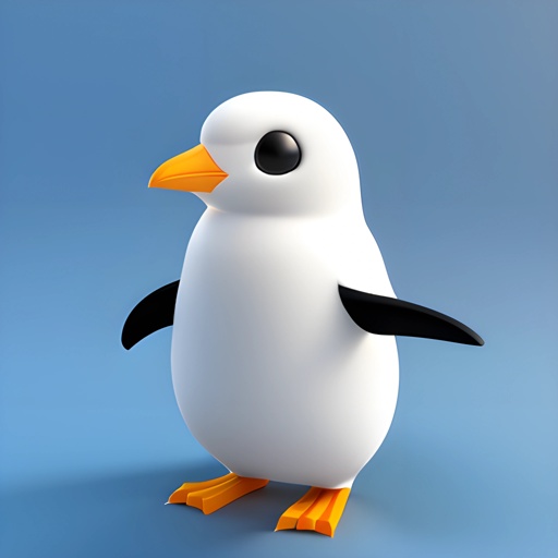 penguin standing on a blue surface with a blue background