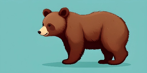 a brown bear standing on a blue background