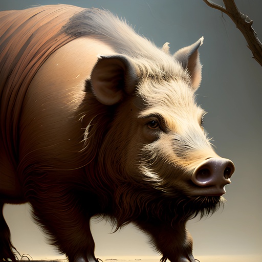 a painting of a boar standing in the dirt