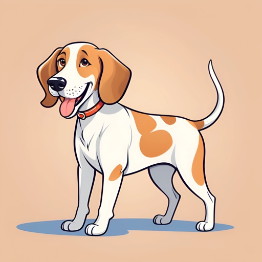 cartoon dog with a collar and a collar around its neck
