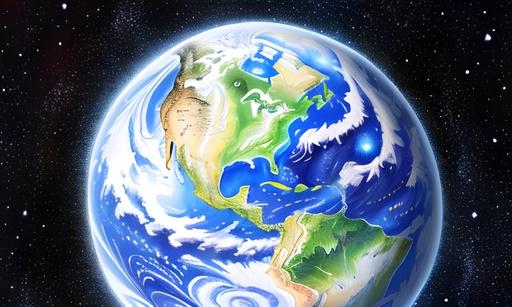 painting of a picture of the earth with a spiral pattern