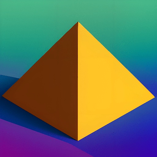 pyramid on a colorful background with a blue and yellow background