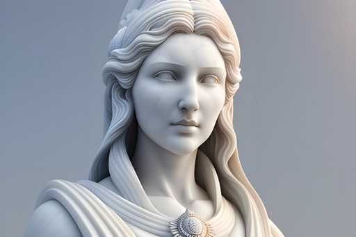 statue of a woman with a necklace and a necklace
