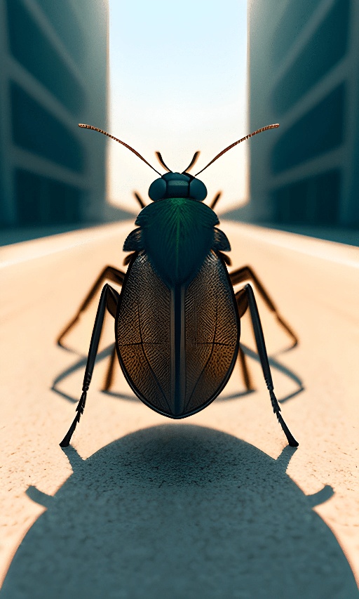 a bug that is sitting on the ground in the sun