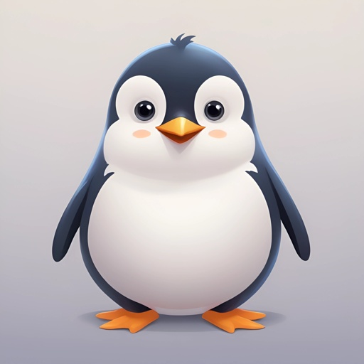 a penguin that is standing up with a big smile