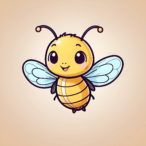 cartoon bee with a smile on its face